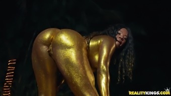 Golden ebony hardcore anal in kinky scenes