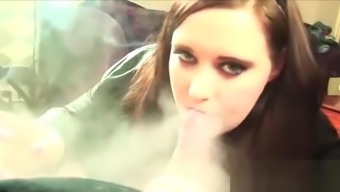 sexy slut wife gives a lovely smoking blowjob
