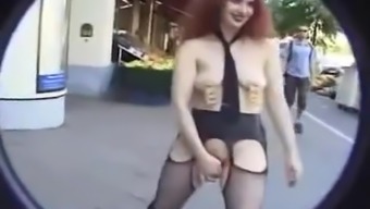 Naked walk in the street