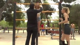 Two European slaves tormented in public