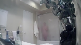 Voyeur - Extremely busty teen secretly filmed in bathroom