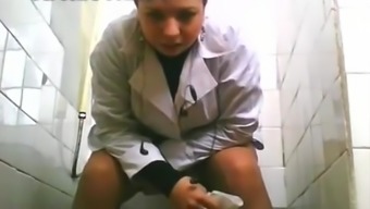 Hospital WC pee voyeur
