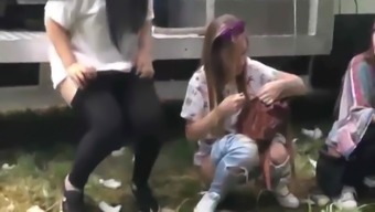 Voyeur's Paradise - girls peeing during a Spanish festival