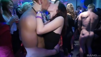 wild group sex and a blowjob are fabulous at the night club