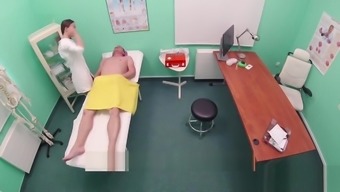 Nurse massages doctor before sex