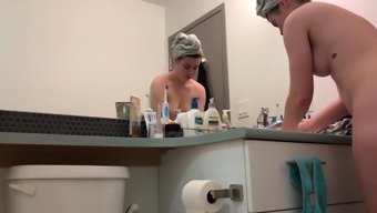 Hidden cam - college athlete after shower with big ass and close up pussy!!