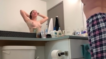 Hidden cam - college athlete after shower with big ass and close up pussy!!