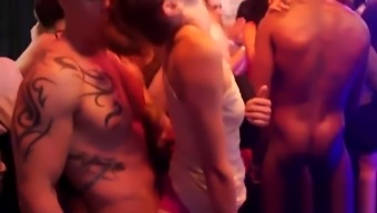 Horny cuties get entirely crazy and naked at hardcore party