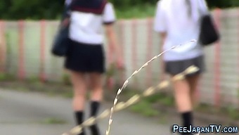 Kinky japanese teens pissing