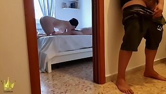 The plumber spies on us while we fuck and I give him a blowjob