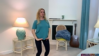 Stepson helps stepmom make an exercise video