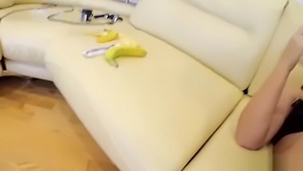Pushing Out Banana Before Anal Sex