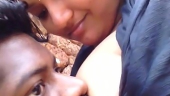 Tamil hot college girl boobs sucked by her bf  in park