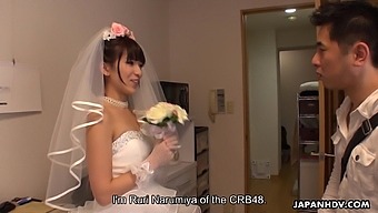 Japanese bride gives a blowjob to one of lucky clients