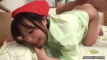 Cute Japanese sitter Aimi Tokita gives her head and rides a dick