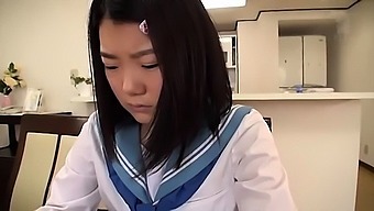 Cute Asian schoolgirls getting trained in hardcore group sex 
