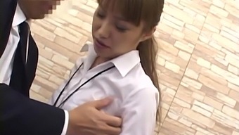 Quickie fucking on the office table with a Japanese secretary
