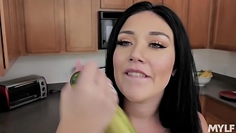Instead of cooking busty MILF Megan Maiden prefers to masturbate