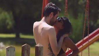 Exotic babe tenderly makes love with ex-BF in the fresh air