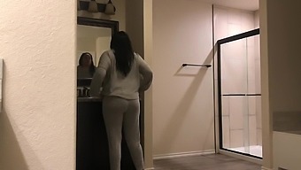 Spy Camera in the shower, real Latina big ass