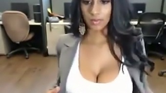 This Indian brick house is a nasty office slut who loves camming in spare time