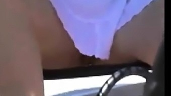 My slut aunt flashes her pussy in public