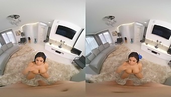Virtual reality in POV with Sheila Ortega receiving cum on tits
