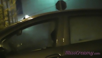 Sharing my slut wife with stranger in car in front of voyeurs