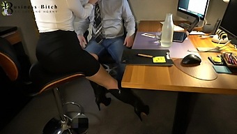 secretary humiliates boss - pee in jeans, business-bitch