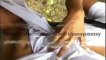 Sri Lankan schoolgirl – outdoor rainy day masturbation