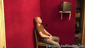Blonde dude loves sucking a dick in the gloryhole more than anything