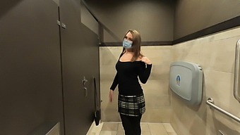 Real Secretary masturbates in office bathroom 