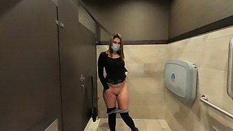Real Secretary masturbates in office bathroom 