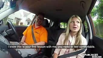 European babe blowing road teacher before sex
