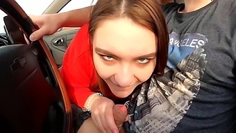 Everyone Saw What She Was Doing. Blowjob While Driving!