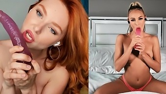 Redhead and blonde have anal fun with sex toys via webcam