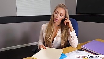 Sinful slutty office secretary Nicole Aniston rides strong cock wild