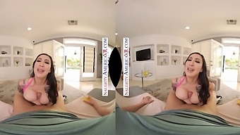 Naughty America - Lily Lane rides big cock in VR