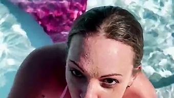 Tiffany Leiddi gives a sensual BJ in the pool