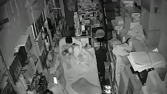 Camera monitoring candid photos of convenient small shops, couple sex life in bed