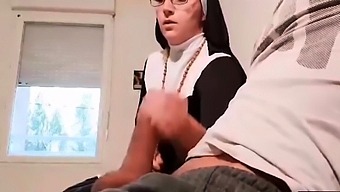 I pull out my cock next to this nun in the waiting room