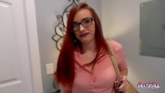 Redhead MILF Trys Anal Masturbates Sucks Swallows Cum for Fake Job on Casting Couch Hula Hoops too!