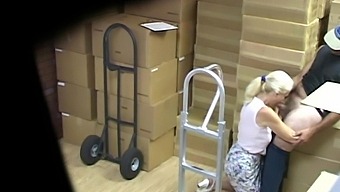 Spy cam catches a naughty wife giving a blowjob to a delivery man