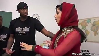 Nadia Ali – hot muslim teacher fucked by 4 black students