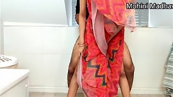 Desi Indian secretary fucked hard by office guy in yellow sari with sound