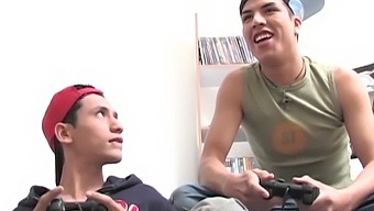 Hispanic boys Omar and Alexander are playing video games when the desire to fuck makes these two horny guys kiss and strip. Omar wraps his lips around Alexanders cock and quickly lets the skinny guy get fucked.