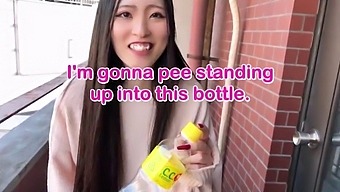 Japanese girl can pee when standing up lol After pissing I enjoyed masturbating with the adult toy!