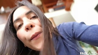 Horny latina testing her new camera by filming her masturbation