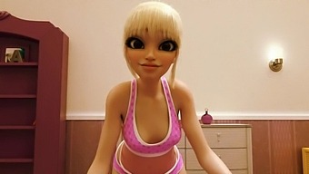 Sexy FUTA dickgirl fucks her little doll - 3D Cartoon Animation