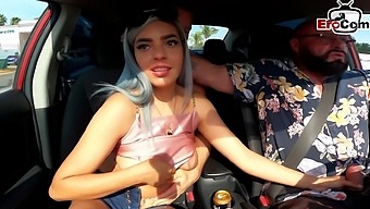 Spanish 18yo college teen with braces pick up for surprise car sex